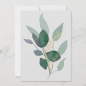 Elegant groen goud geometrisch Lijst, grijs bruilo Kaart (Achterkant)