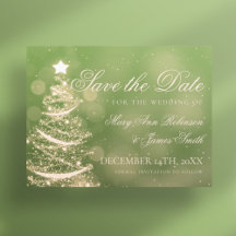 Elegant Groen Goud Kerstmis Bruiloft Save The Date
