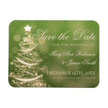 Elegant Groen Goud Kerstmis Bruiloft Save The Date