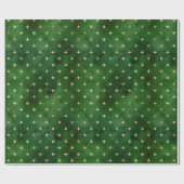 Elegant groen goud kerstverlichting sterren patroo cadeaupapier (Vlak)