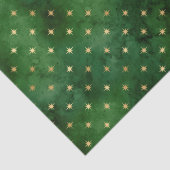 Elegant groen goud kerstverlichting sterren patroo tissuepapier (Detail)