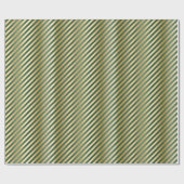 Elegant groen goud luxe streep patroon cadeaupapier (Vlak)