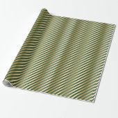 Elegant groen goud luxe streep patroon cadeaupapier (Uitgerold)