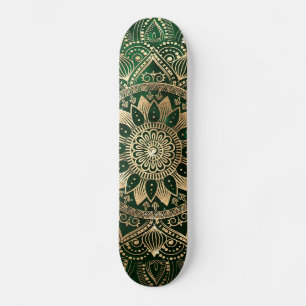 Elegant Groen Goud Mandala Persoonlijk Skateboard
