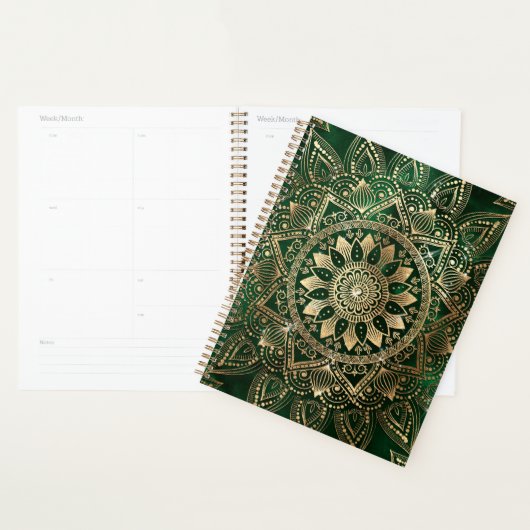 Elegant Groen Goud Mandala Planner (Display)