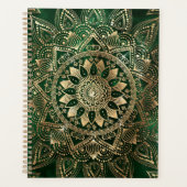Elegant Groen Goud Mandala Planner (Voorkant)