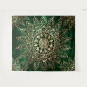 Elegant Groen Goud Mandala Wandkleed (Voorkant (horizontaal))