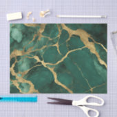 Elegant Groen Goud Marmer Tissuepapier (Craft)