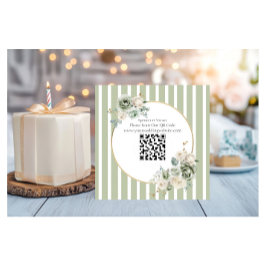  & Elegant Groen & Goud Micro bruiloft Informatiekaartje