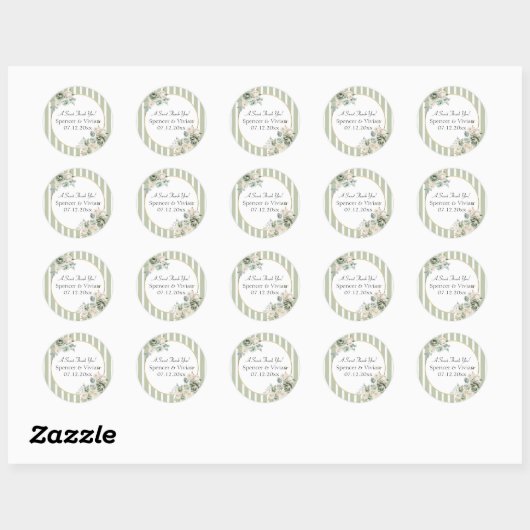  & Elegant Groen Goud Micro Wedding Sticker (Vel)