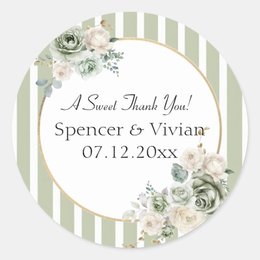  & Elegant Groen Goud Micro Wedding Sticker (Voorkant)