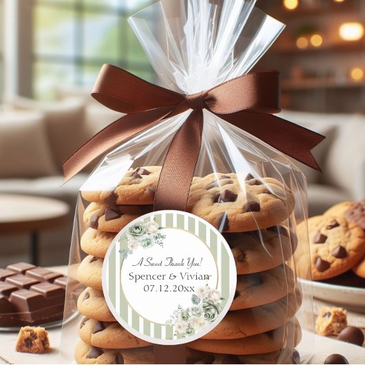  & Elegant Groen Goud Micro Wedding Sticker