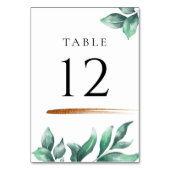 Elegant groen & goud minimalistische bruiloft kaart (Voorkant)