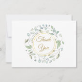 Elegant groen goud schrift bedankkaart (Voorkant)
