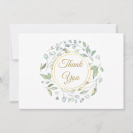 Elegant groen goud schrift bedankkaart