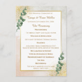 Elegant Groen & Goud Trouwprogramma Menu (Voorkant)