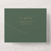 Elegant Groen Goud Typografie Bruiloft All In One Uitnodiging (Achterkant)