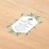 Elegant Groen Goud Verlaat Islamitische Moslim Bru Acryl Uitnodigingen (Laagn)