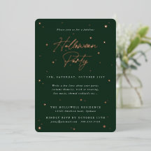 Elegant groen+goud verspreide sterren Halloween-fe
