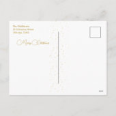 Elegant Groen & Goud Vrolijk Kerstfeest Familiefot Feestdagenkaart (Achterkant)