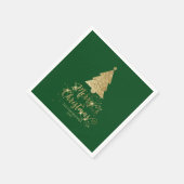 Elegant groen goud vrolijke kerstsprankeling servet (Hoek)
