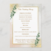 Elegant Groen & Goud Wedding Programma (Achterkant)