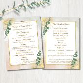 Elegant Groen & Goud Wedding Programma