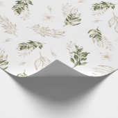 Elegant groen & gouden bruiloft cadeaupapier (Hoek)