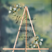 Elegant groen gouden bruiloft welkomstbord acryl bord (Neutraal)