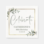 Elegant groen gouden folie vieren script servet (Voorkant)