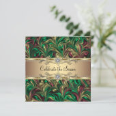 Elegant groen gouden kerstfeest kaart (Staand voorkant)