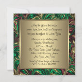 Elegant groen gouden kerstfeest kaart (Achterkant)