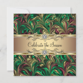 Elegant groen gouden kerstfeest kaart
