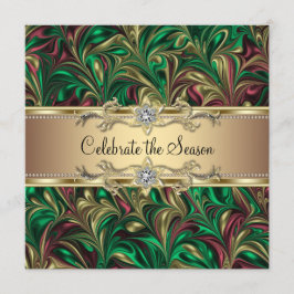 Elegant groen gouden kerstfeest kaart