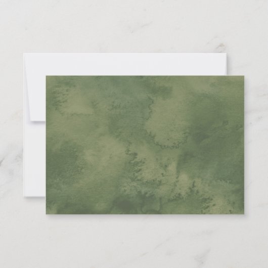 Elegant groen gouden Lijst bruiloft RSVP w/Meal (Achterkant)