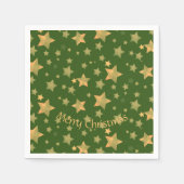 Elegant  Groen Gouden Ster Kerstfeest Servet (Voorkant)