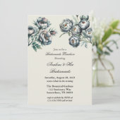 Elegant Groen & Grijs Boeket Bruidsmeisjes Lunchen Kaart (Staand voorkant)