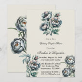 Elegant Groen Grijs Boeket Trouwkoppels Douche Kaart (Voorkant / Achterkant)