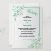 Elegant groen & grijs Classic Script Trouwen Kaart (Voorkant)