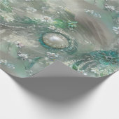 Elegant groen, grijs en wit bloemmotief en versier cadeaupapier (Hoek)