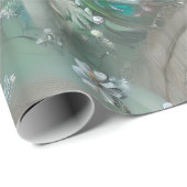 Elegant groen, grijs en wit bloemmotief en versier cadeaupapier (Rol Hoek)