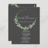 ELEGANT GROEN & GRIJS LOOF VIRTUAL BRUIDSSHOUSPART BRIEFKAART (Voorkant / Achterkant)