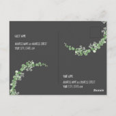 ELEGANT GROEN & GRIJS LOOF VIRTUAL BRUIDSSHOWER BRIEFKAART (Achterkant)