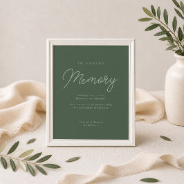 Elegant groen herdenkingstekst voor een trouwfeest poster