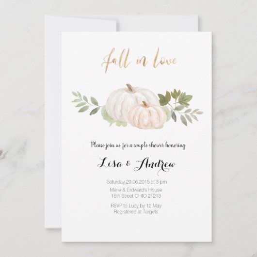 Elegant groen Herfst in liefde koppels Douche Kaart (Voorkant)