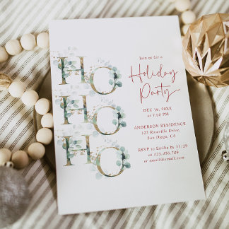 Elegant groen Ho Ho Ho Holiday party Kaart