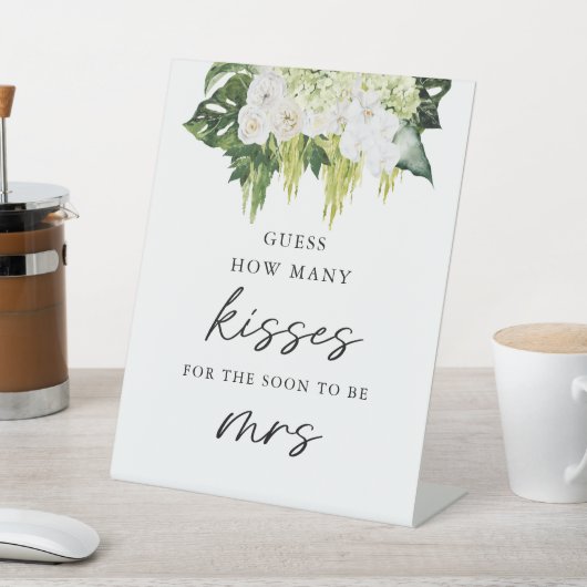 Elegant groen hoeveel kussen bruids spel reclamebord met voetstuk (Insitu)