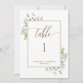Elegant groen huwelijks tafelnummers, Wit (Voorkant)