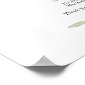 Elegant groen huwelijksceremonieprogramma poster (Hoek)