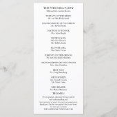 Elegant groen huwelijksceremonieprogramma programmakaart (Achterkant)